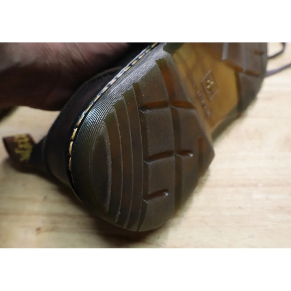 Dr Martens Industrial Sussex Brown Leather Docs‎ Boots Shoe Lace Mens Size 9
